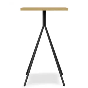 mobiliario-contract-mesa bistro alta metal negro tapa de mdp color miel 60 x 60 cms